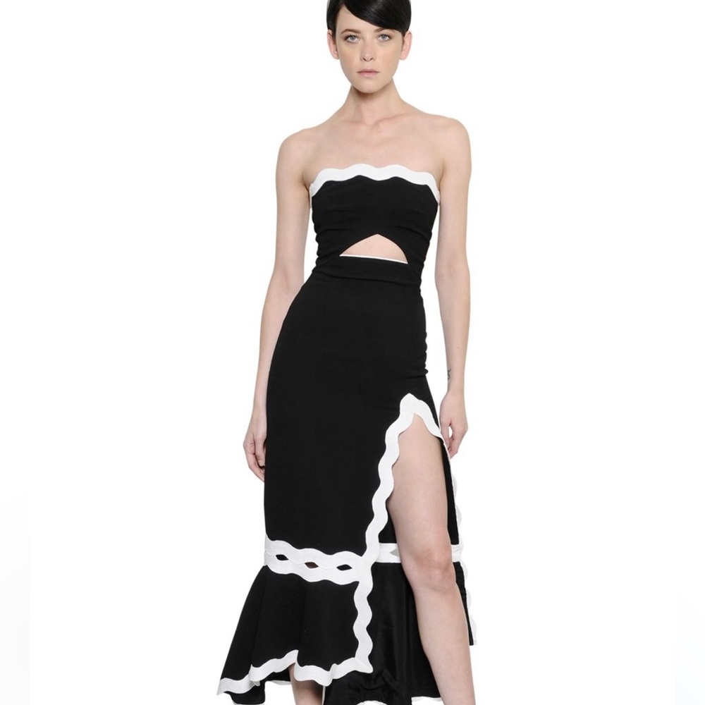 Strapless midi dress